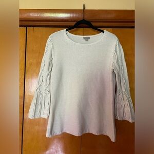 EUC J.Jill Bell Sleeve Cable Angora rabbit hair blend sweater